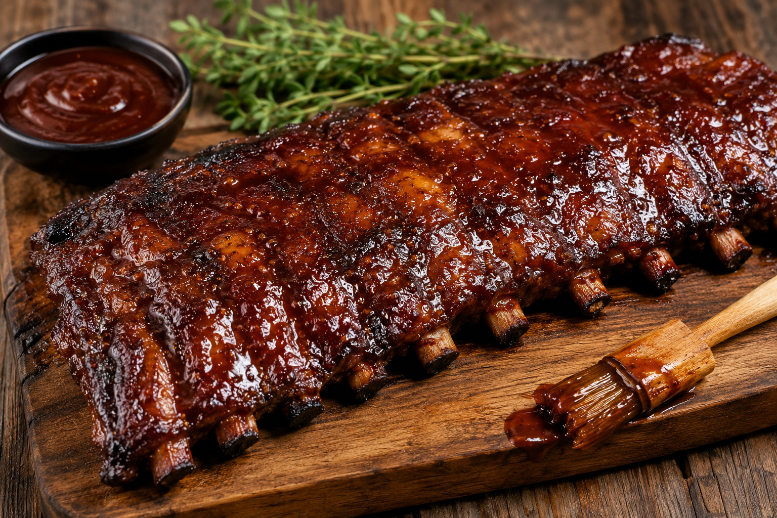 Свински ребра с медено BBQ глазура