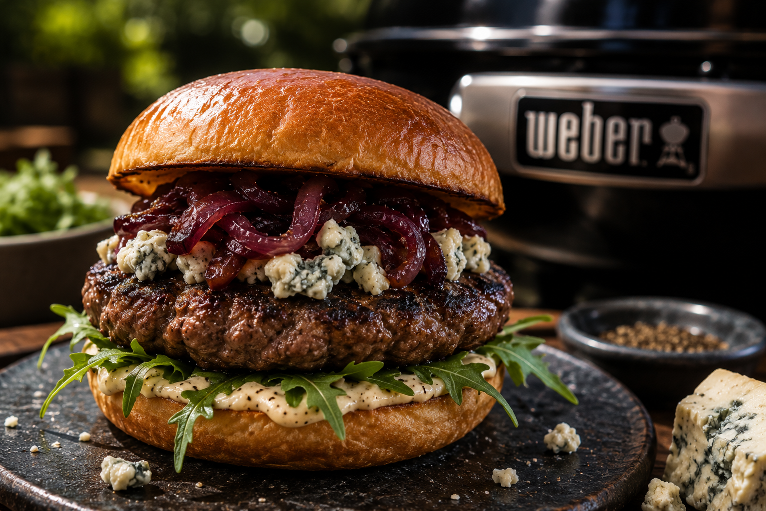 Black & Blue Burger с карамелизиран червен лук