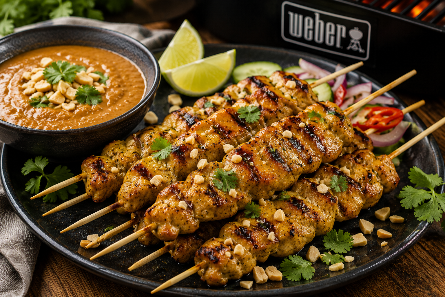 Chicken Satay с фъстъчен сос