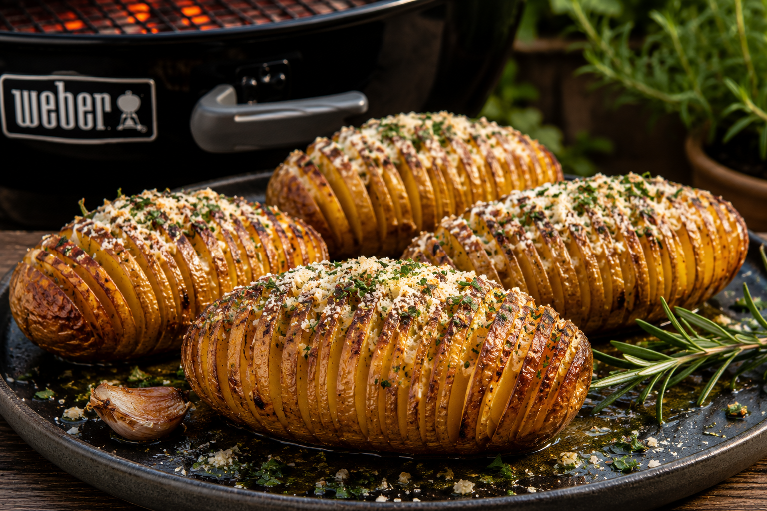 Картофи Hasselback с чесново масло и пармезан