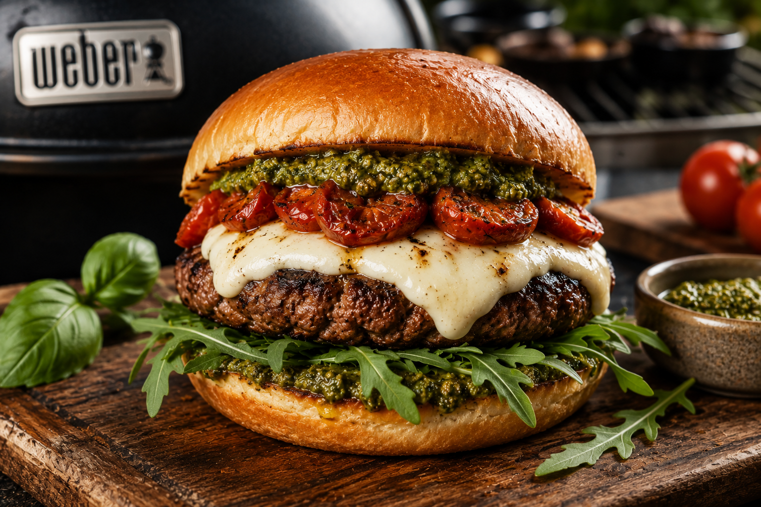Italian Mozzarella Pesto Burger