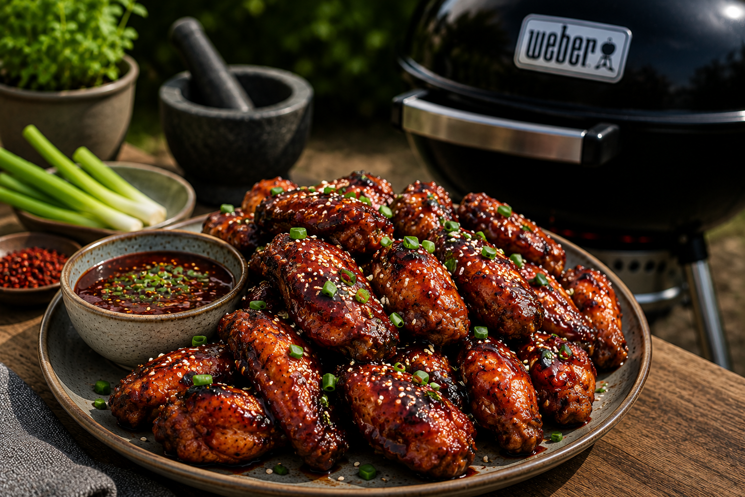 Korean BBQ пилешки крилца с gochujang и сусам