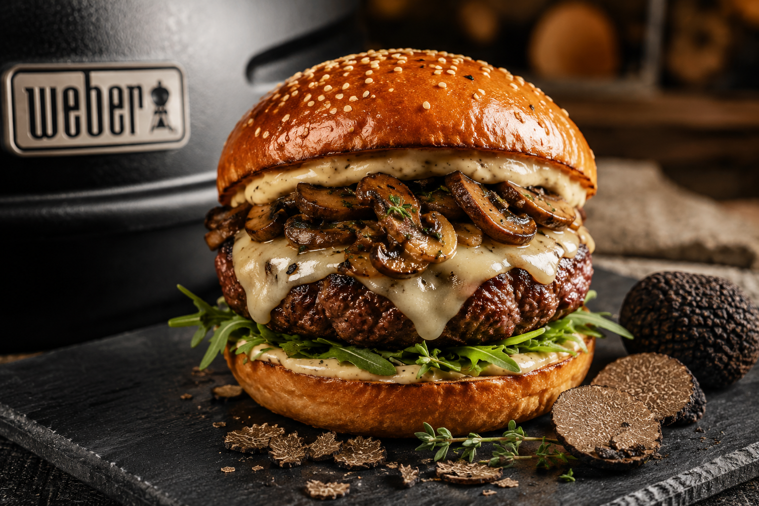 Truffle Mushroom Swiss Burger